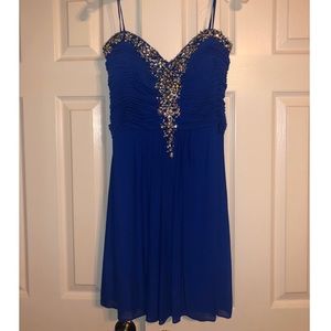 Size 19 Strapless Royal Blue Homecoming Dress